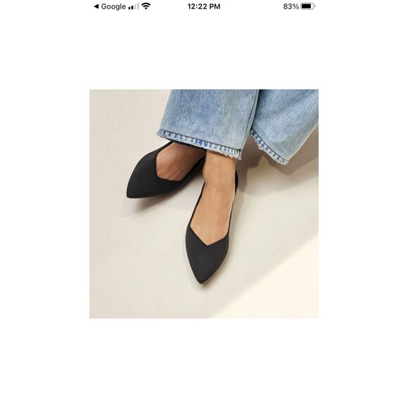 Rothy’s Womens The Point Ballet Flats Shoes Black Slip On Comfort  SZ 9.5 - Picture 1 of 12